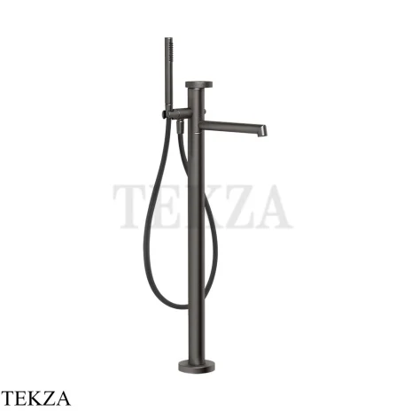 Gessi ANELLO Смеситель для ванны напольный, с гарнитуром 63328-707, Black Metal Brushed PVD
