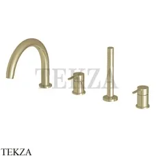 FIMA Carlo Frattini SNAP Смеситель на борт ванны, с гарнитуром F3124NHS, Brushed Champagne