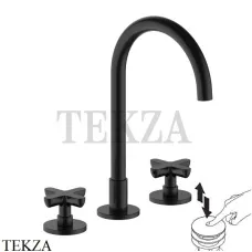 Fantini Icona Classic Смеситель для раковины, с донным клапаном 5313R007, Черный матовый