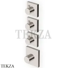Zucchetti PAN Термостат для душа, 3 выхода, внешняя часть ZP8661.C3, brushed nickel