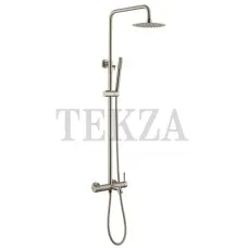 Boheme Uno Стойка для душа со смесителем, верхний душ латунь Uno 468-NB Nickel Brush