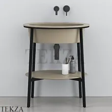 CIELO CATINO OVALE Консоль с керамической раковиной, Avena-черный