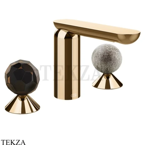 Gessi Perle Смеситель для раковины на 3 отв., без гарнитура 74265-735, бронза глянец