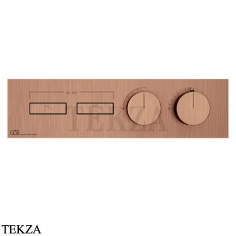 Gessi HI-FI Термостатический смеситель на 2 потока, внешняя часть 63012-708, медь Brushed