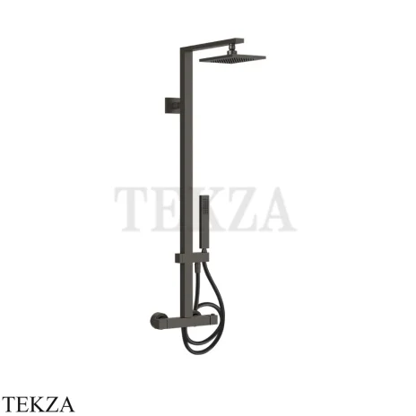 Gessi Rettangolo shower Душевая колонна с термостатом 23447-707, Black Metal Brushed PVD