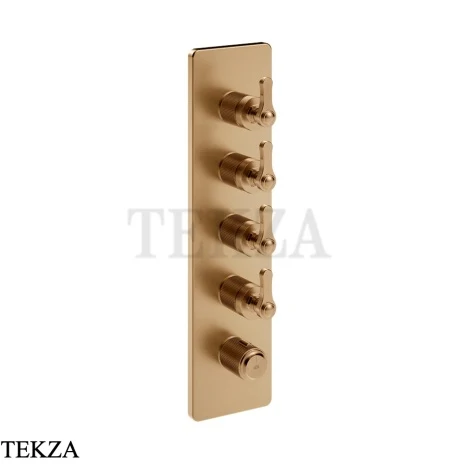 Gessi VENTI20 Термостат для душа, 4 потока, внешняя часть 65208-726, Warm Steel Br. PVD