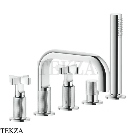 Gessi INCISO+ Смеситель на борт ванны с гарнитуром 58140-031, хром глянец