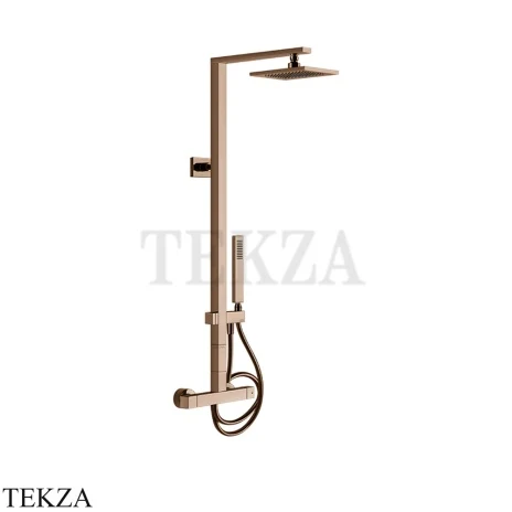 Gessi Rettangolo shower Душевая колонна с термостатом 23447-030, Copper PVD