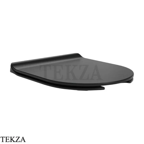 Flaminia APP-solution сиденье с крышкой SLIM с передним вырезом с микролифтом 37×48×3 см, чёрный Carbone матовый