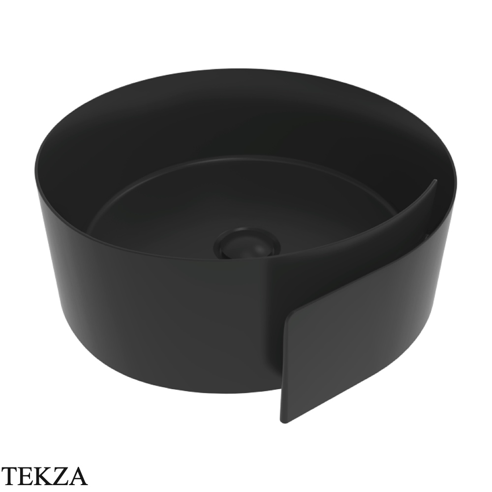 Flaminia Roll раковина накладная 44×44×17 см, чёрный Carbone матовый