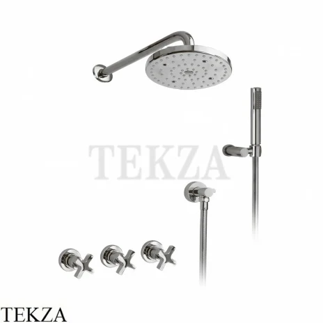 Nicolazzi Monte Croce Душевой комплект, смеситель, верхний душ, ручной душ 2233EXTCR27, хром глянец