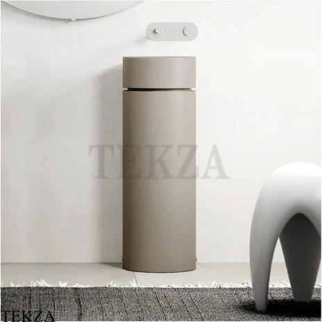 Kerasan Oke Раковина круглая 30 см, на пьедестале, без отверстия, 554081, nocciola matte