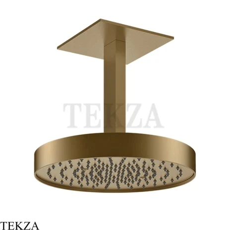 Gessi Incastri Верхняя лейка D30 с потолочным кронштейном под размер 63070-791, бронза Deep