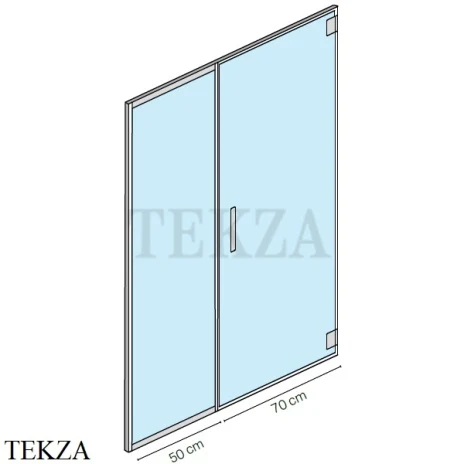Effegibi Adapta 120 Дверь для хаммам SX HP90050004, Сатинированная нержавеющая сталь