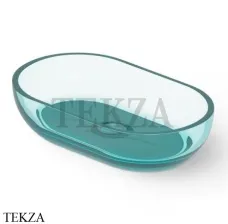 Dea Design Washbasins Раковина настольная овальная Glasstech DD9033 550 R8, Lake Water Blue R8
