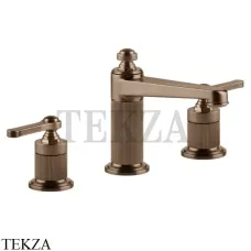 Gessi VENTI20 Смеситель для раковины на 3 отверстия средний, с донным клапаном 65012-708, Copper Brushed