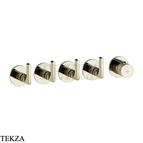 Gessi INCISO SHOWER Термостатический смеситель, 4 потока, внешняя часть 58338-720, Nickel PVD