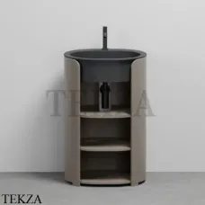 CIELO I Catini Tiberino Тумба отдельностоящая CAMTL, с 3-мя полками, слив в стену, Arenaria-Lavagna