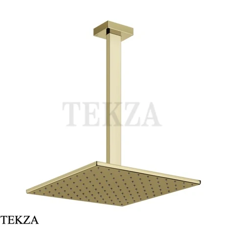 Gessi Rettangolo shower Верхний душ с потолочным кронштейном под размер 15199-710, Brass PVD