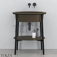 CIELO CATINO OVALE Консоль с керамической раковиной, Cacao-черный