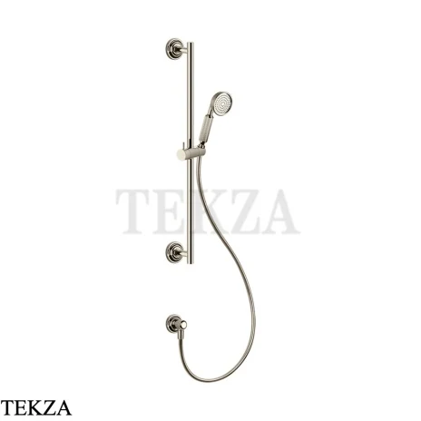 Gessi VENTI20 Штанга в комплекте с душевой лейкой, шланг, вывод 65141-720, Nickel PVD