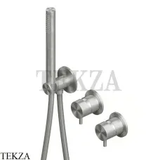 QuadroDesign Source Смеситель для душа, с гарнитуром, 2 потока внешняя часть, 13 68.00 AS, Brushed Stainless Steel