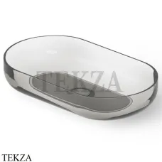 Dea Design Washbasins Раковина настольная овальная Glasstech DD9104 580 R4, Smoky Black R4
