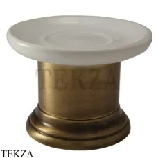 Migliore Mirella Мыльница настольная, керамика белая 17159, бронза classic