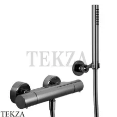 FIMA Carlo Frattini Spillo UP Термостат для душа настенный, с гарнитуром F4275CS, Brushed black chrome FIMA Carlo Frattini Spillo UP Термостат для душа настенный, с гарнитуром F4275CS, Brushed black chrome