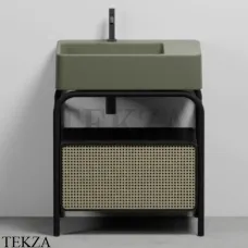 CIELO MARCEL Консоль напольная с ящиком Tinto nero, раковина Agave