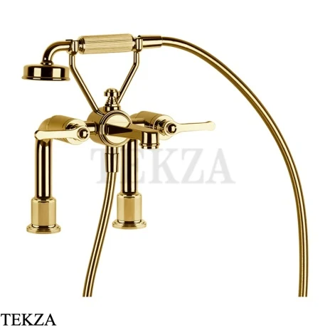 Gessi VENTI20 Смеситель для ванны на борт с гарнитуром 65115-246, Gold PVD