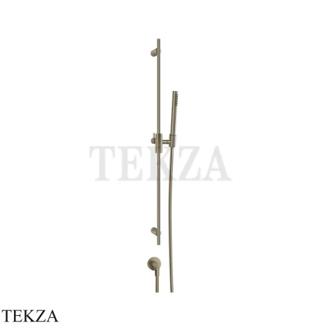 Gessi Habito CESELLO Штанга в комплекте с душевой лейкой и выводом воды 70442-149, Finox Brushed Nickel