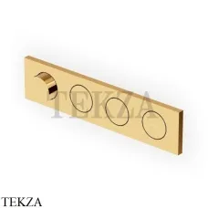 Zucchetti Hoop Термостат для душа на 3 потока, струя, внешняя часть ZHO783.C40, золото глянец