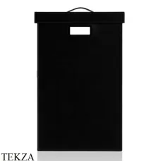 Decor Walther BROWNIE WB Корзина для белья, с крышкой 0924960, черный матовый, эко-кожа