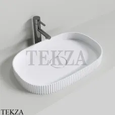 NT Bathroom NT704 Раковина накладная овальная, из литого камня Solid Surface, белый матовый