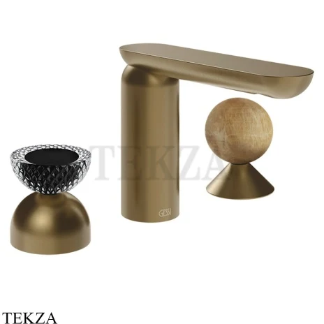 Gessi Perle Смеситель для раковины на 3 отв., без гарнитура 74738-791, бронза Deep