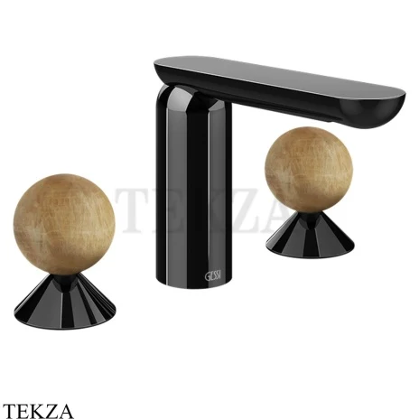 Gessi Perle Смеситель для раковины на 3 отв., без гарнитура 74335-706, black хром глянец