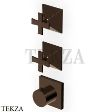 Zucchetti Bellagio Термостат для душа, 2 выхода, внешняя часть ZB1802.P21, brushed chocolate PVD