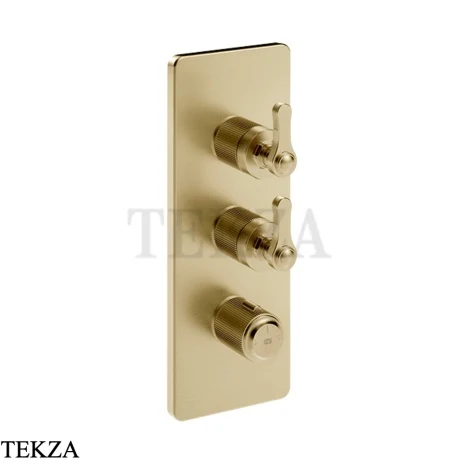 Gessi VENTI20 Термостат для душа, 2 потока, внешняя часть 65200-727, Brushed Brass PVD