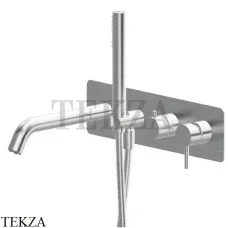 Newform X-Steel 316 Смеситель для ванны с гарнитуром, внешняя часть 69680EX.50.050, INOX Stainless steel