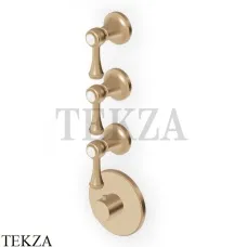 Zucchetti Agora Classic Термостат для душа, 3 выхода, внешняя часть ZAL661.P31, brushed british gold PVD