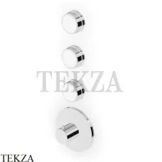 Zucchetti Savoir Термостат для душа, 3 потока, внешняя часть ZSV661.CW, хром глянец-белый