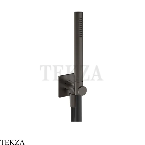 Gessi Incastri Душевой комплект, стержневая лейка 73523-707, black хром Brush