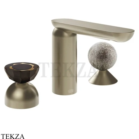 Gessi Perle Смеситель для раковины на 3 отв., без гарнитура 74868-149, нерж. сталь Brush / никель Brushed
