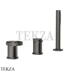 Gessi ANELLO Смеситель на борт ванны без излива, с гарнитуром 63347-707, Black Metal Brushed