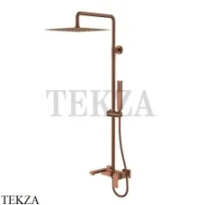 Boheme Qubic Стойка для душа со смесителем, излив, верхний душ 478-BRB, brushed bronze