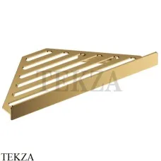 Hansgrohe AddStoris Полка-решетка угловая в душевую зону 41741990, золото глянец