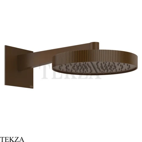 Gessi Incastri Верхняя лейка D30 с кронштейном из стены 75168-845, бронза Dark Brush