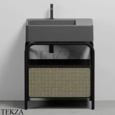 CIELO MARCEL Консоль напольная с ящиком Tinto nero, раковина Cemento