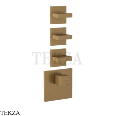 Gessi Rettangolo Wellness Термостат 3 выхода, внешняя часть 43216-791, Deep Bronze Brushed PVD